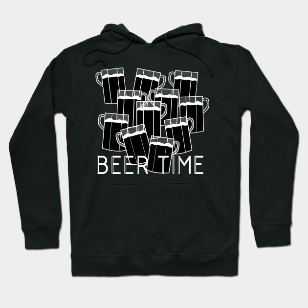 Black and white beer time Hoodie by Nosa rez